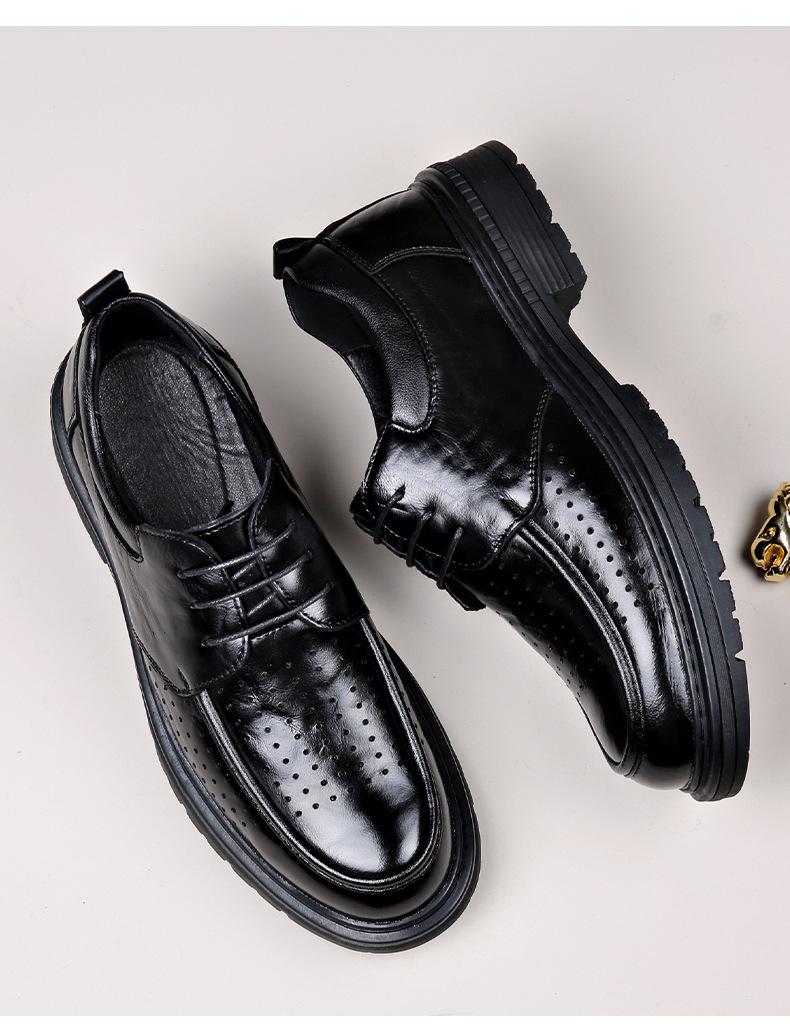 Модная дышащая обувь из коровьей кожи в британском стиле люкс для мужчин 2024 Лето Осень — фото 7