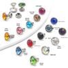 6-8mm Colored Silver Edge Tube Studs, Glass Inlaid Rivets for Clothing Decoration.