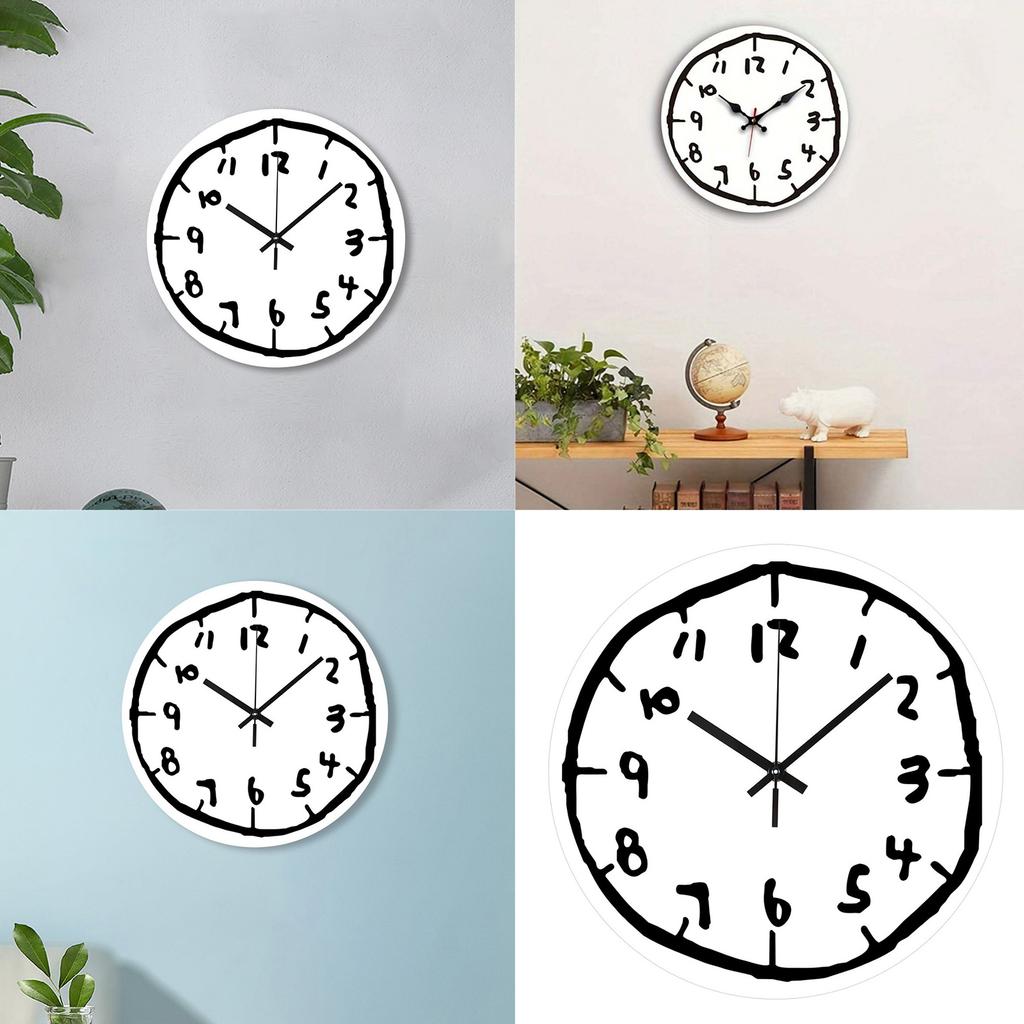 Modern Acrylic Wall Clock with Playful Graffiti Numbers Decorative Clock for Living Room or Bedroom