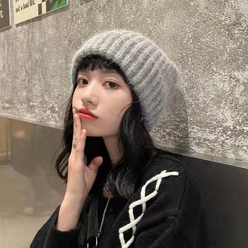 Hats Stacking Hats Autumn and Winter Knitted Wool Hats Korean and Japanese Cold-proof Big Head Circumference Winter Warm Men's Knitted Hats