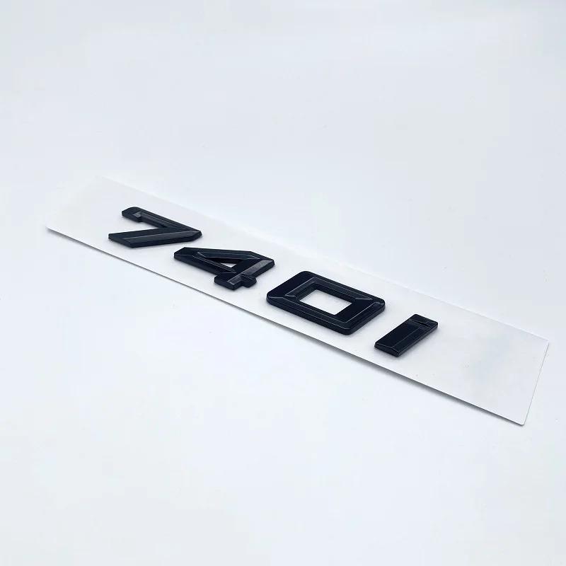 New Font Numbers Letters 730i 740i 745i 750i 760i Top ABS Emblem for BMW 7 Series Car Trunk Nameplate Logo Sticker Black Chrome