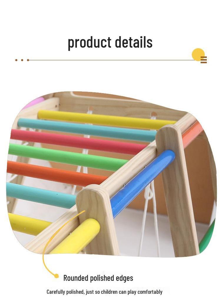 Indoor Wooden Climbing Frame & Slide Combo for Kids' Playroom