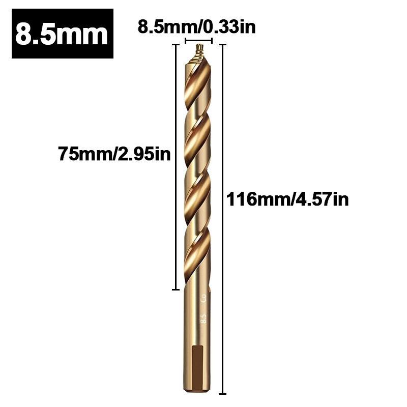 Cobalt Step Drill Bit M35 High Speed Steel Straight Shank 3-13mm HSS Twist Bit for Metal Stainless Steel Iron Drilling