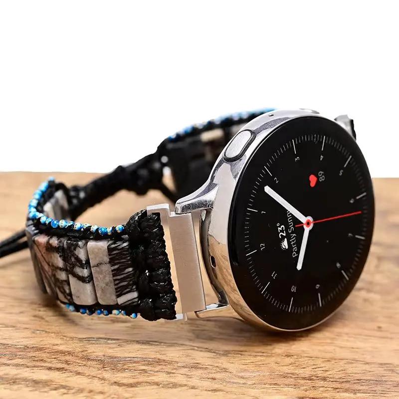 22mm 20mm Natural Stone Strap for Huawei Watch 4/GT 4 3 2 Pro 46mm Braided Nylon Bracelet for Samsung Watch 3/4/5/6/Amazfit GTR4