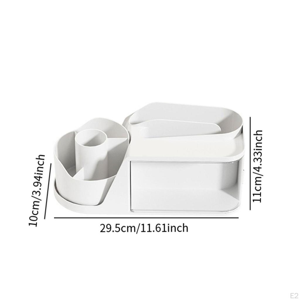 Desk Organizer 360° Rotation Jewelry Sorter Large Pencil Pen Holder Display Box for Home Mail