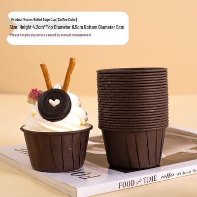 Coffee Rolled Edge Muffin Paper Cups