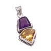 Natural Citrine, Amethyst Gemstone Handmade 925 Solid Silver Pendant 1.50'' Q5B17