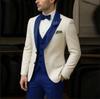 Ivory Men's Suit  3 Pieces Blazer Light Green Vest Pants Wedding Tuxedos Formal Male Suit for Wedding Groomsmen Prom