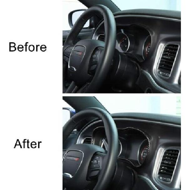Carbon Fiber Dashboard trument Box Cover Trim Ring For Dodge Durango 2011-20