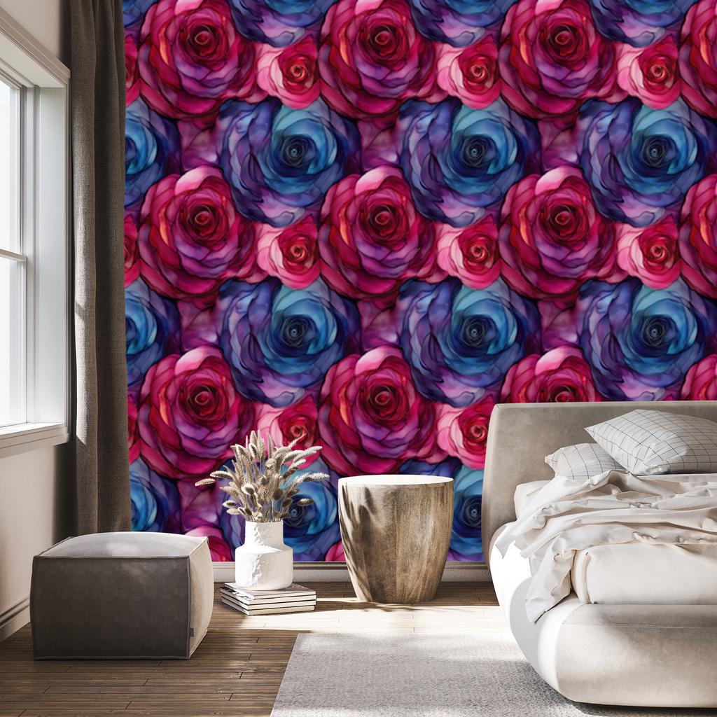 Ink Wallpaper Purple, Burgundy and Blue for Living Room and Bedroom 50x1000