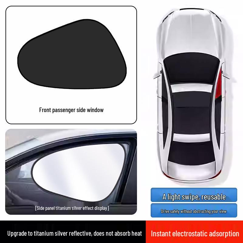 Magnetic Car Side Sunshade: UV Protection, Heat Insulation, Clear View Sunshade Curtain