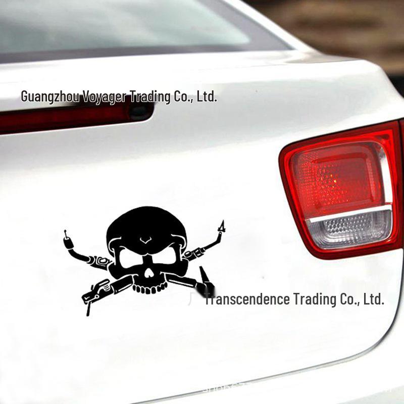 Car Sticker: 12.7x8.9cm Vinyl 3D Funny Welder Skull Design