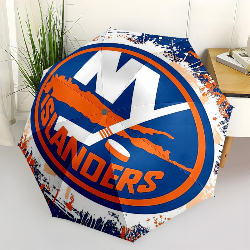 

NY Islanders, Hockey Themed Automatic Opening and Closing Umbrella, Compact Travel Umbrella, Lightweight and Portable, Suitable for Beach Co