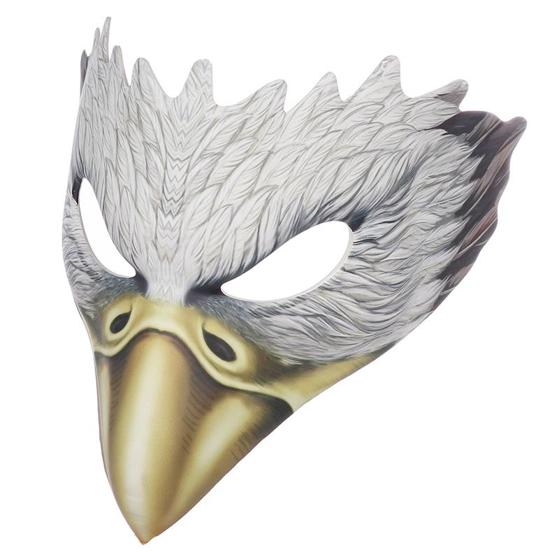 Adjustable Eagle Mask Half Face Animal Mask Lifelike Halloween Party Cosplay Costume Mask with Long Nose for Women Men