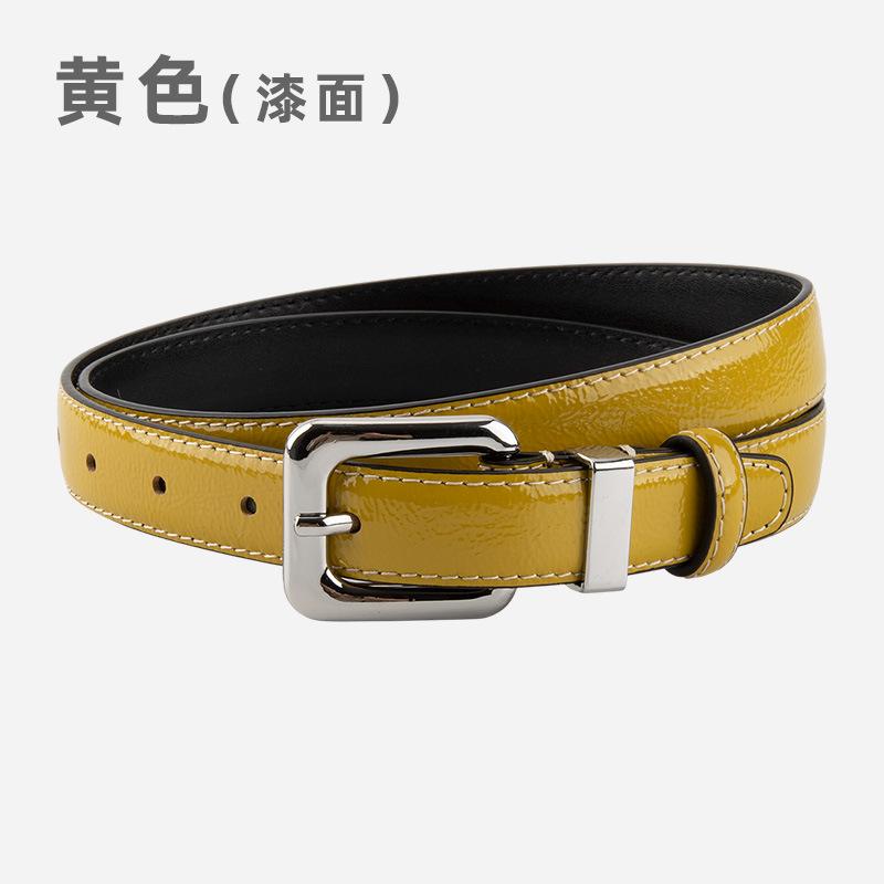 Leather Belt Women'S First Layer Of Cowhide With Suit Dress Girls Waist Thin Belt