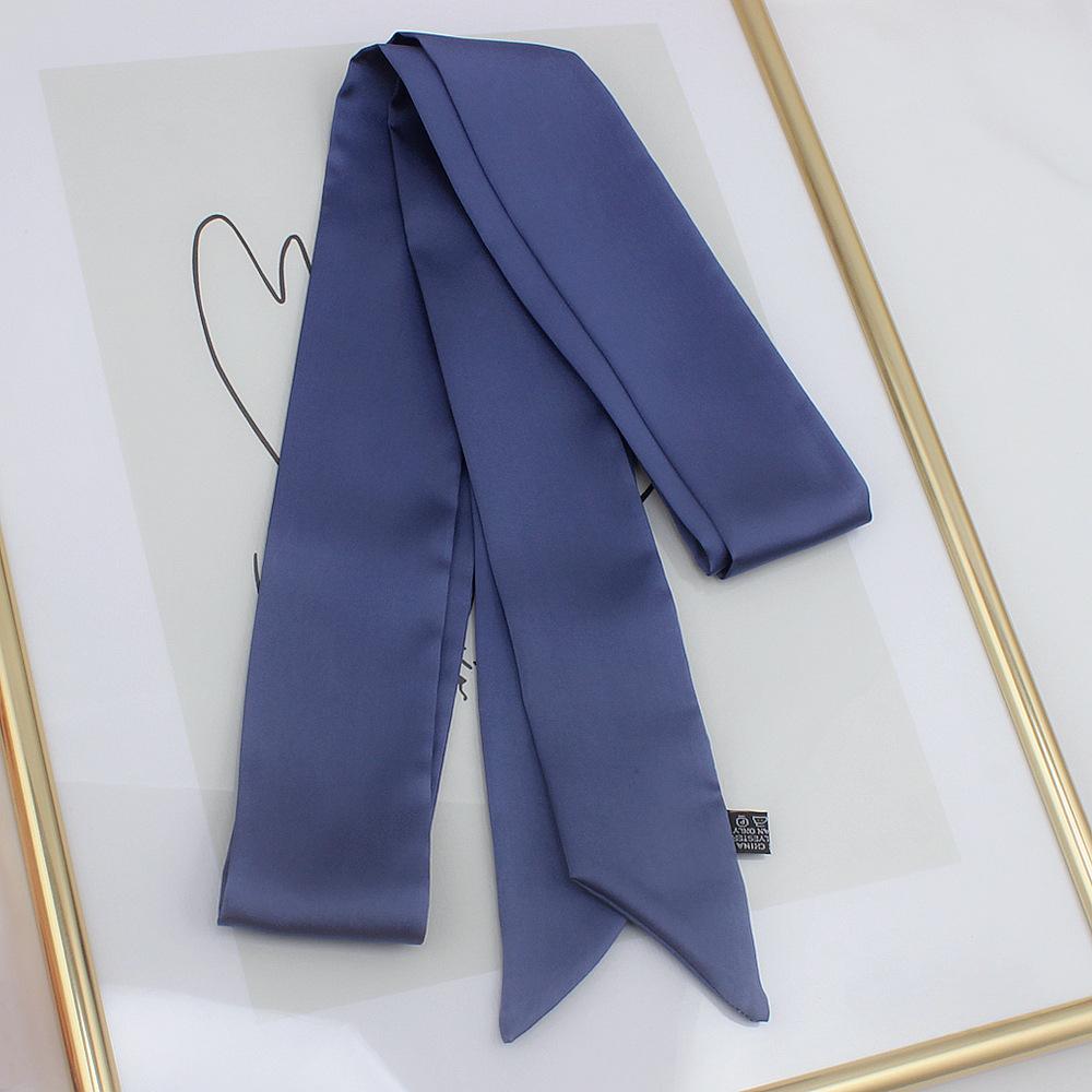 Long Skinny Hair Scarf For Women Silk Satin Headband Cute Neckerchief Solid Colors  Fashion Bag Scarves For Ladies 2024