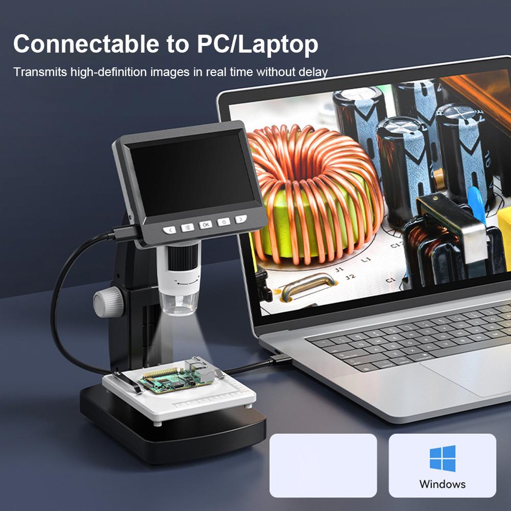 1000X Digital Microscope Electronic Microscope 4.3inch Screen Digital Magnifier Soldering Coin Microscope for Electronics Repair