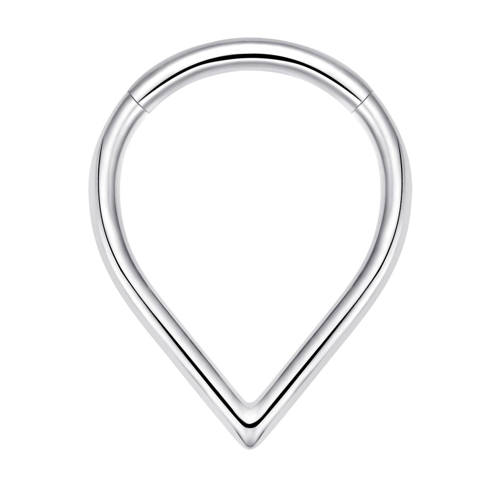

Elegant Teardrop Shaped Titaniums Steel Nose Ring Unisex Septum Rings Clip Simple Piercing Body Jewelry for Daily Wear