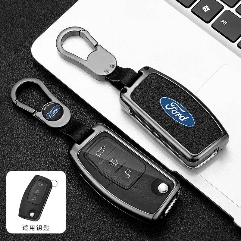 Car Sticker Ford New 2025 Hot Zinc Alloy Car Flip Key Cover Case Remote Shell For Ford Focus 2 3 Ecosport C-Max S-Max Ka Mondeo