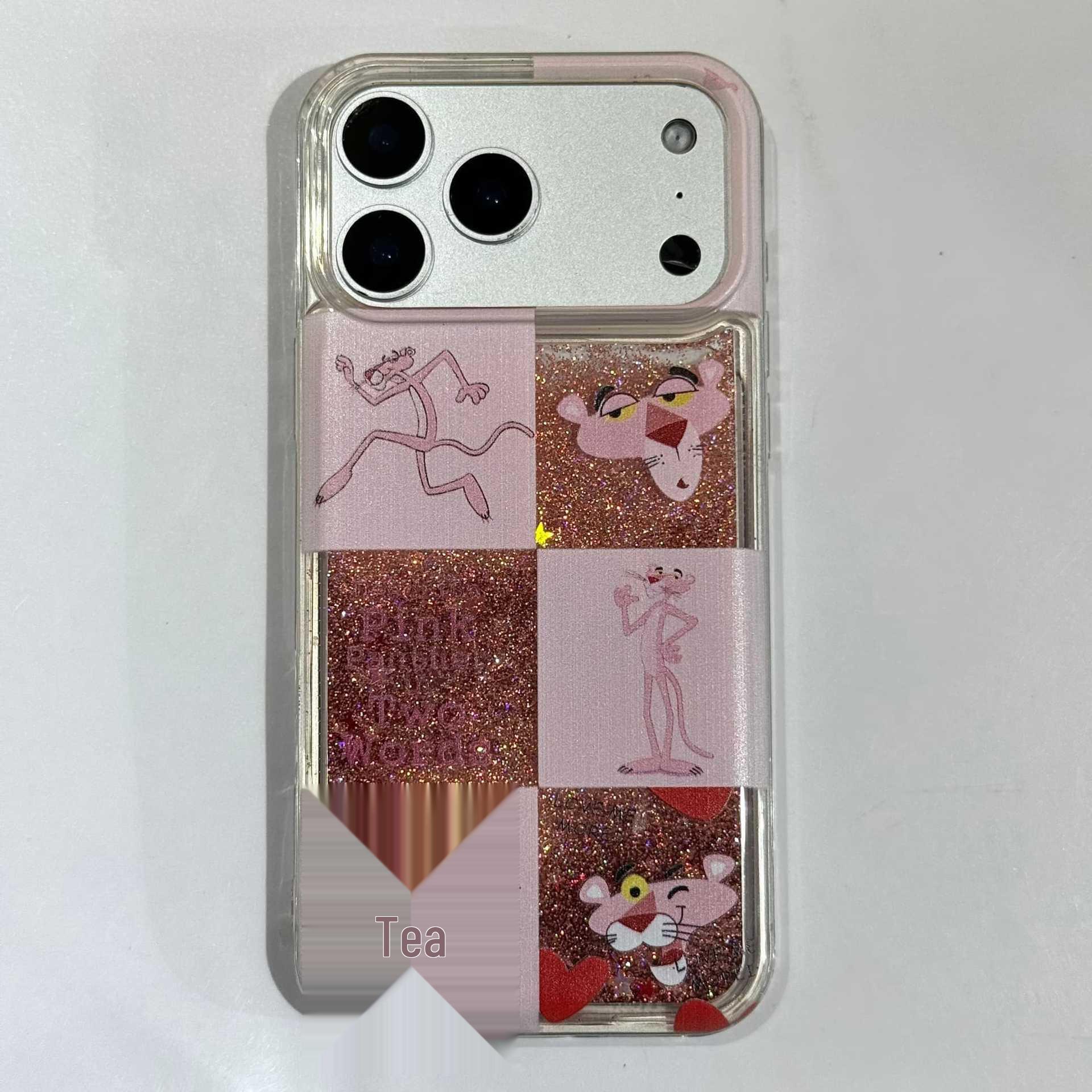 

Pink Panther Glitter Cartoon Phone Case for iPhone 17 Pro Max iPhone 17