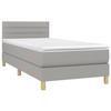 VidaXL Slatted Bed Base with Mattress and LED, Upholstered Bed, Single Bed, Adult Bed for Interior Bedroom, 3133749