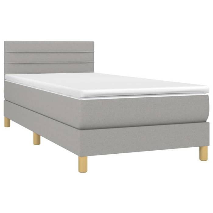 VidaXL Slatted Bed Base with Mattress and LED, Upholstered Bed, Single Bed, Adult Bed for Interior Bedroom, 3133749