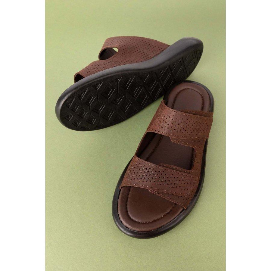 Pantofole estive casual in vera pelle da uomo