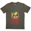 Camiseta Oficial Bob Marley One Love Rasta Premium Green Stonewash Tee Nova