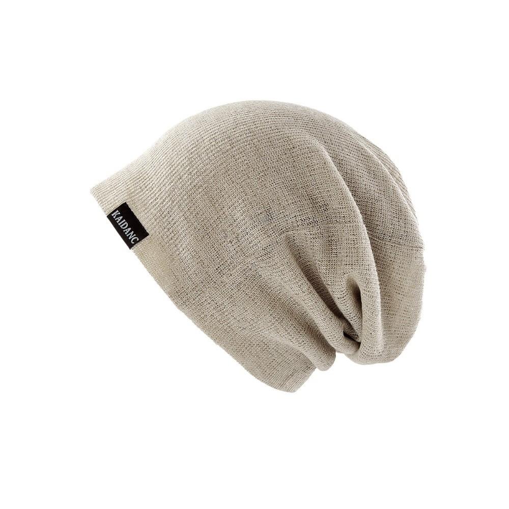Double Layer Knitted Outdoor Baggy Skullcaps Polyester Fashionable Baotou Hat  Autumn Spring