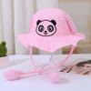 Rabbit Hat Children'S Straw Hat Summer Sun Protection Visor Hat Ear Moving Hat Cute Panda Airbag Hat