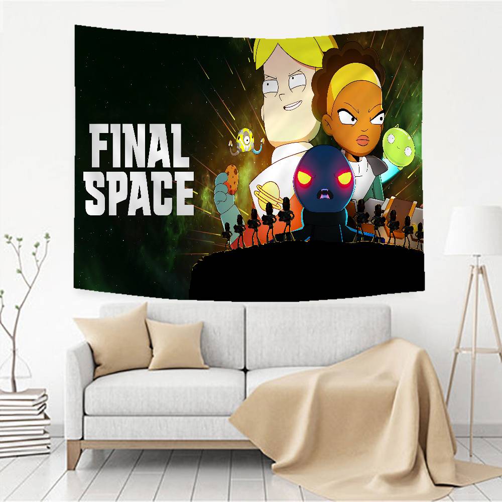 FFinal Space Anime Anime Tapestry Hanging Tarot Hippie Wall Rugs Dorm Home Decor