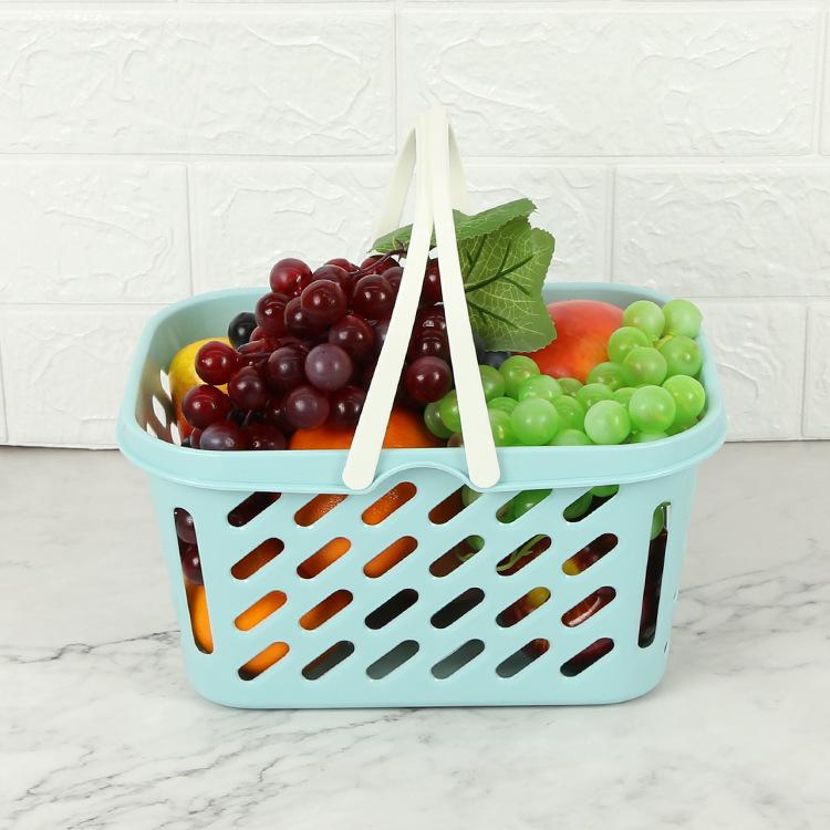 Multifunctional Plastic Tote Basket for Supermarket, Bathroom, Storage, and Groceries