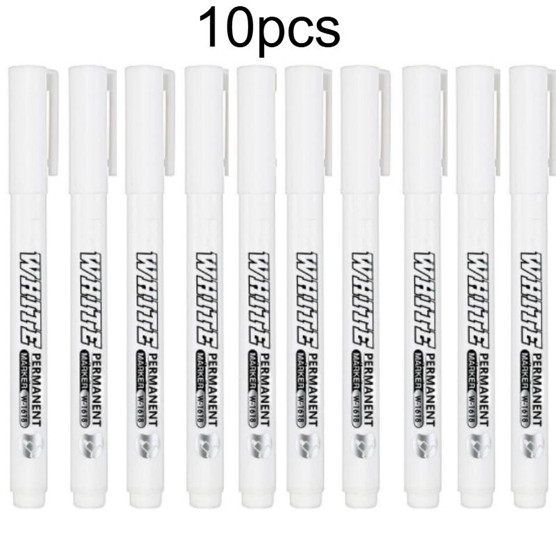 

10pcs White Paint Waterproof Markers,Suitable for DIY Graffiti,Wood,Glass,Painting,Ledger Markers Birthday Gift Give to Friends