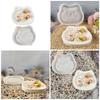 Cats Shaped Tray Mold Silicone 15.9x13.3x2.2cm White Flexible for Crafting Enthusiasts Jewelry Storage Plate Mould