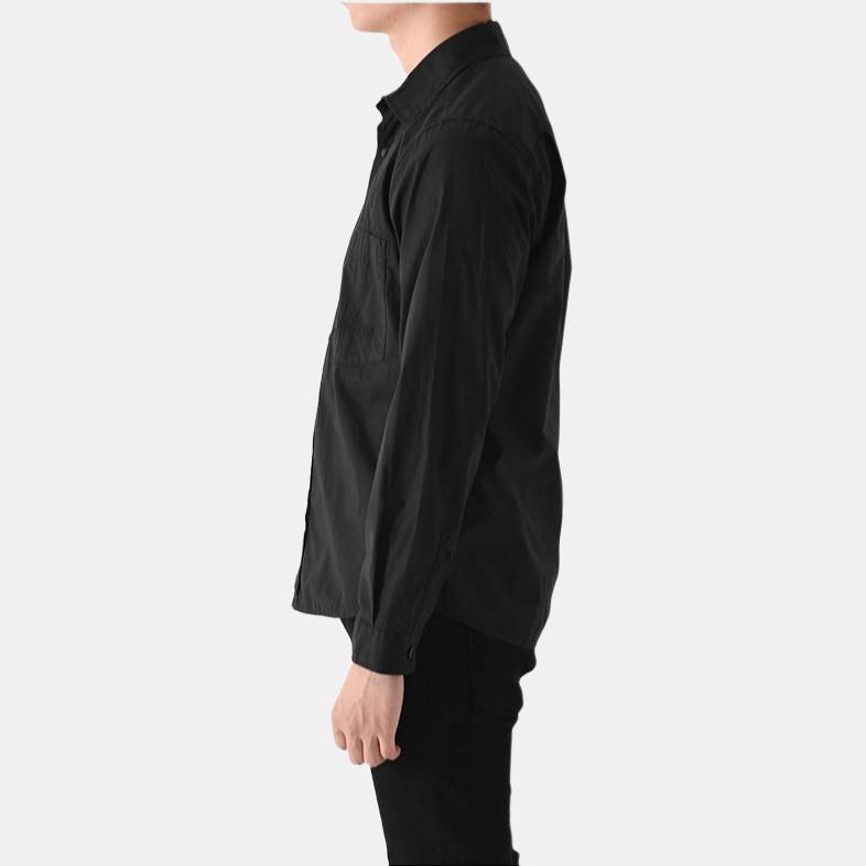 STONE ISLAND Leichte Canvas Überhemd Schwarz Herren Oberteile 781512205-V0029