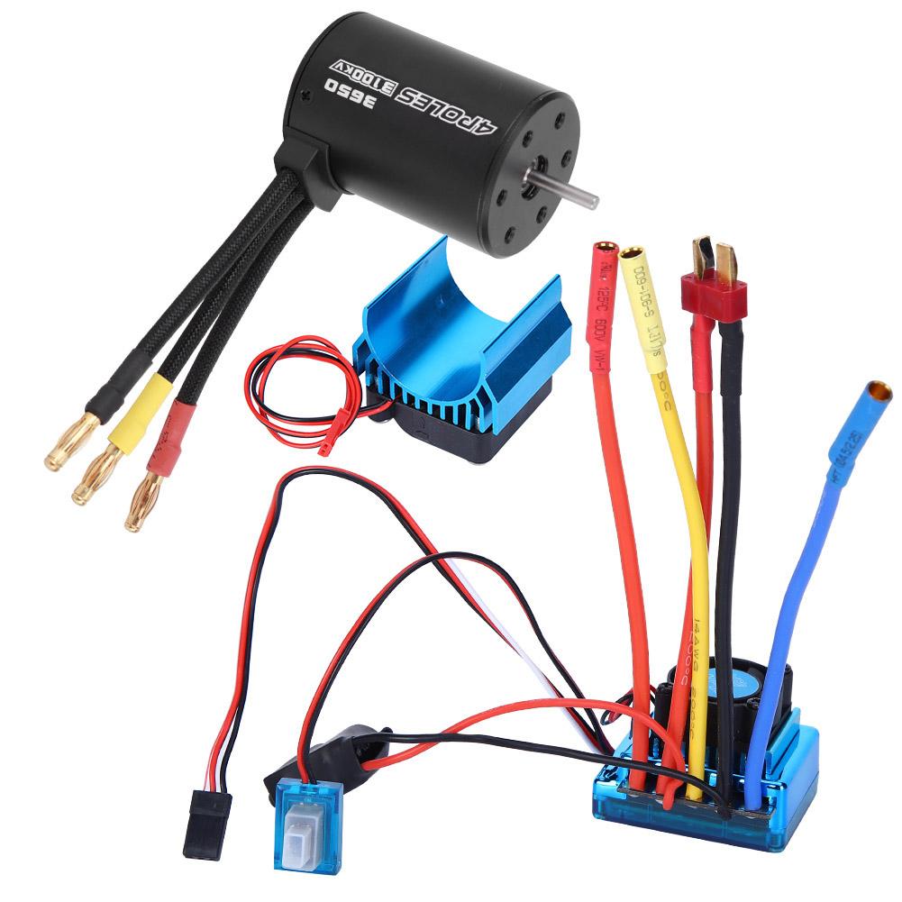 3650 Motor 3100Kv Bürstenloses ESC-Kühlkörper-Set für 110 RC-Auto-Modellzubehör(120A )