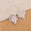Rose Chalcedony Gemstone 925 Sterling Silver Jewelry Handmade Hook Earrings 1.73 CE-5-14