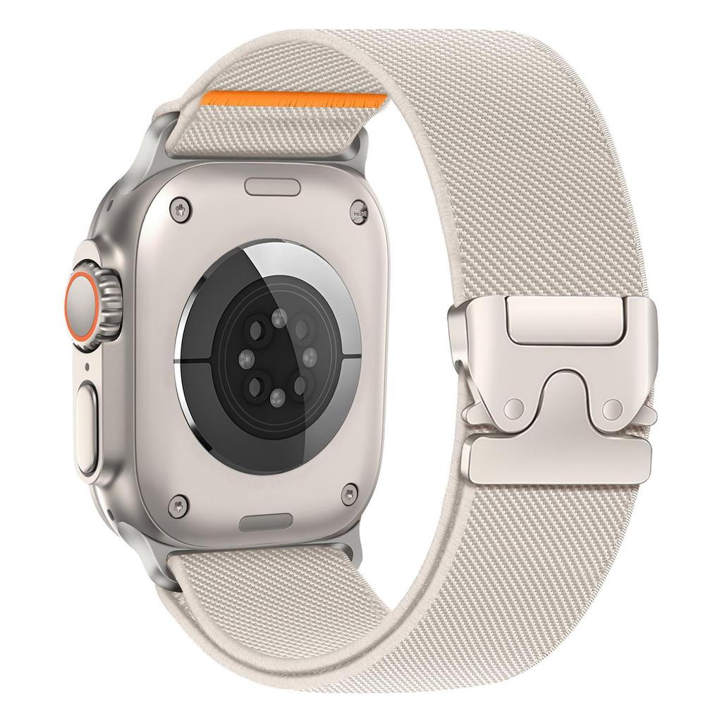 Cross-Border Compatible Elastic Nylon Band for Apple Watch (Series 1-9) with Parachute Buckle.