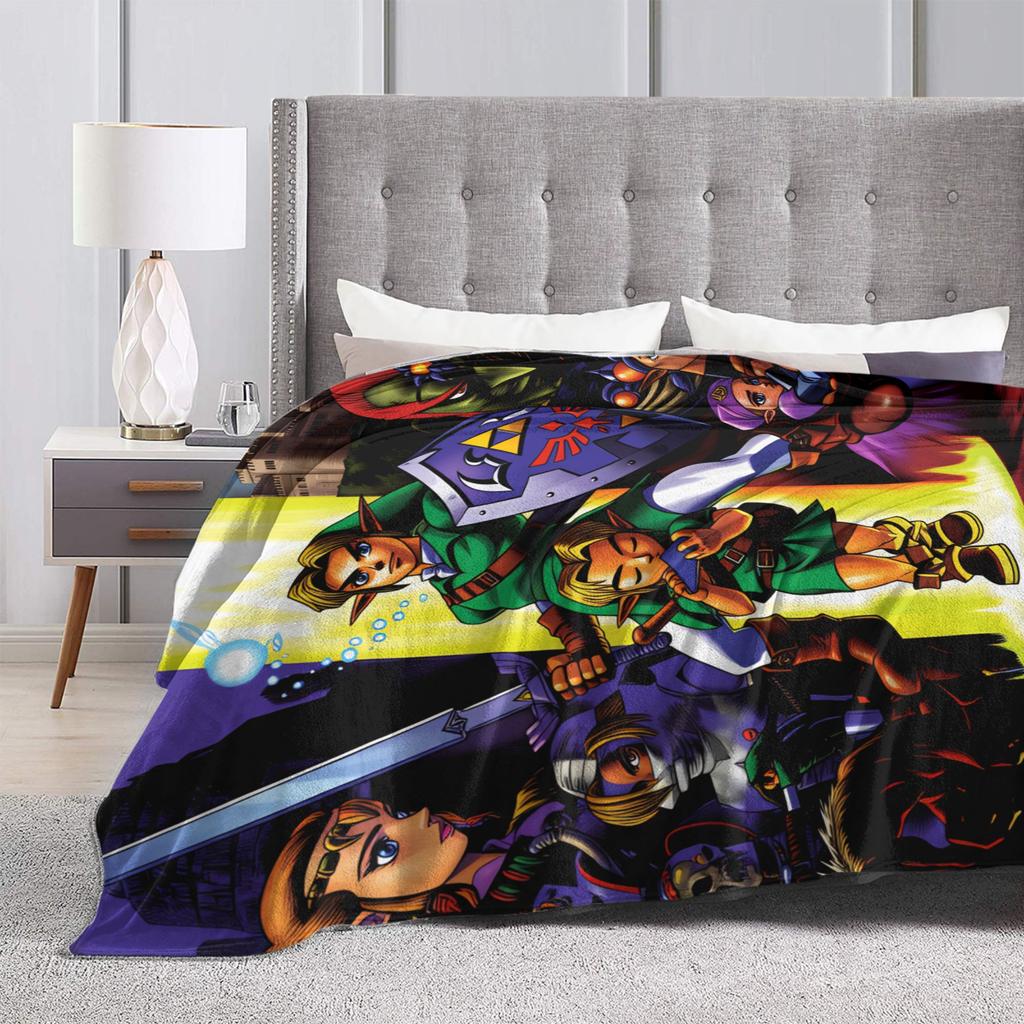 Link Cartoon Z-Zeldas Soft Warm Blanket Decorative Plush Throw Blanket Aesthetic Couch Chair Flannel Bedspread Sofa Bed Cover