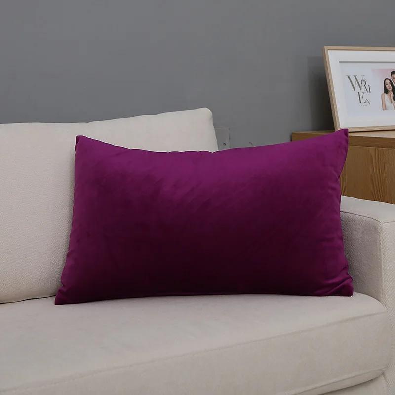 30X50/40X60/60X80CM Velvet Rectangular Throw Pillow Cover Large Size Waist Cushion Cover Decor Home Decorative Pillowcase