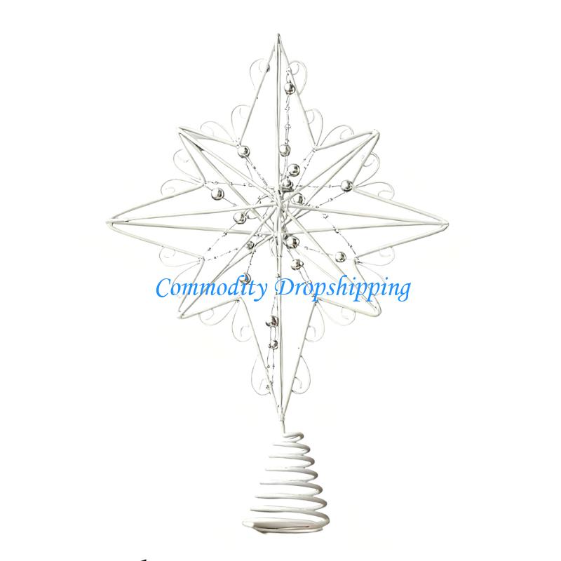 Y5JC Decorative Christmas Tree Toppers Metal Decoration for Indoor Outdoor Use Seasonal Party Supplies