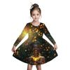 Girls' 3D Pink Flower Dress Long Sleeve Summer Spring Vacation Daily Holiday Princess Beautiful Sweet Kids 4-12 Years Casual Dress A Line Dress