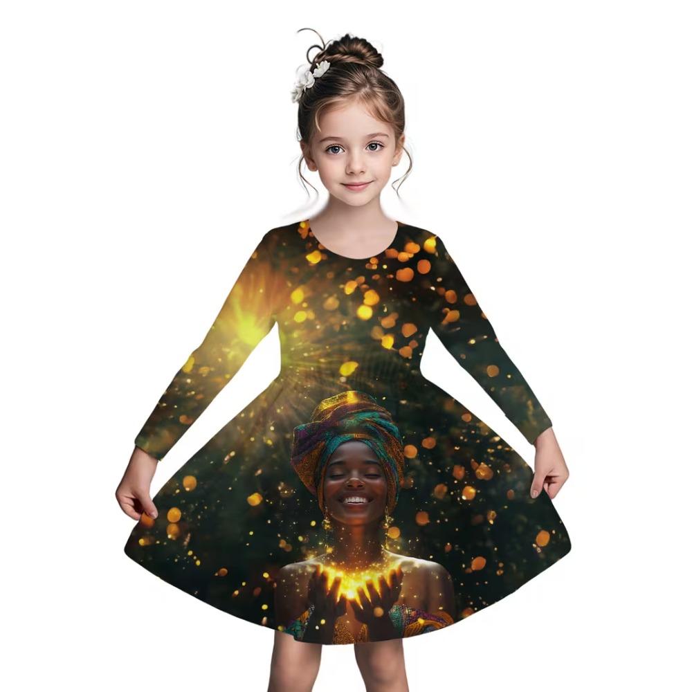 Girls' 3D Pink Flower Dress Long Sleeve Summer Spring Vacation Daily Holiday Princess Beautiful Sweet Kids 4-12 Years Casual Dress A Line Dress
