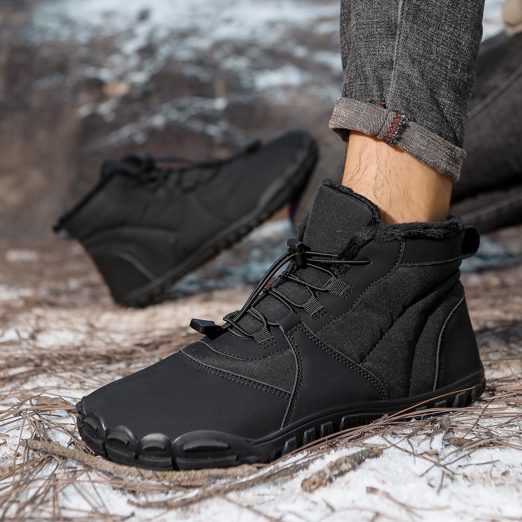 New Five-finger Cotton Shoes Outdoor Snow Boots Men's and Women's Velvet Warm Boots Wear-resistant and Non-slip Winter Thickened Couple Shoes