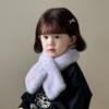 Children's Scarf Embroidered with Butterfly Knots Cute Little Girl Winter and Autumn Thick and Warm Neck Guard Scarf for Babies