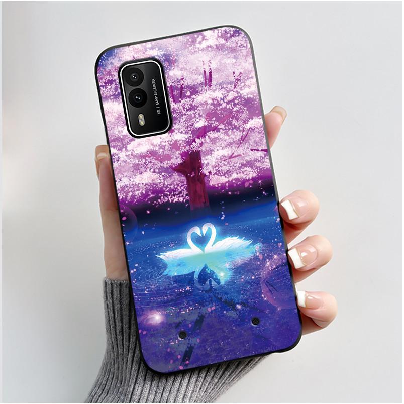 Casing For Nokia XR21 Case Aesthetic Fashion Cute Cat Astronaut Cartoon Black TPU Silicone Soft Shockproof Phone Case Back Cover