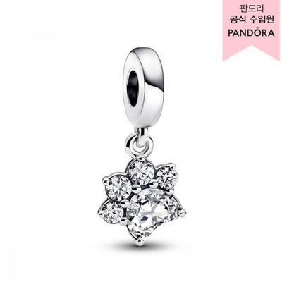 Sparkling Pet Paw Print Dangle Charm