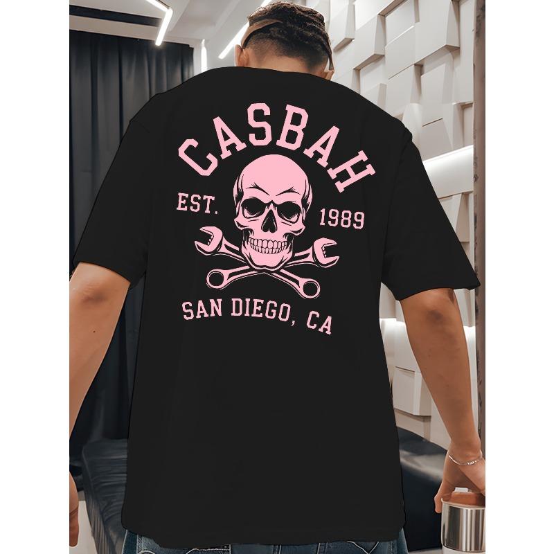 

Casbah Men s T-shirts classic versatile round neck back printed T-shirt shirt, suitable for basketball, a must-have Men s summer outfit in the gym 2XL чёрный