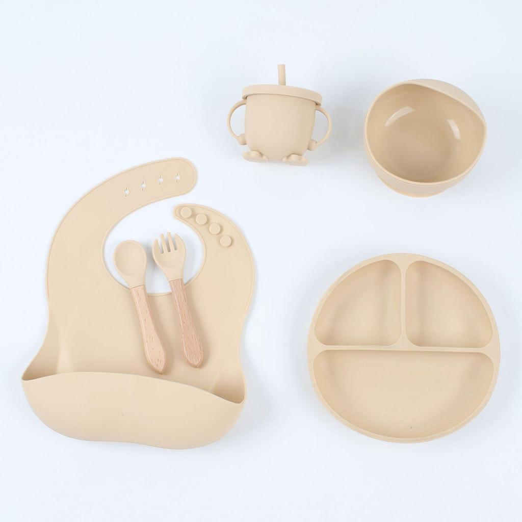 6-Piece Silicone Baby Dinnerware Set - Bowl & Tableware for Children