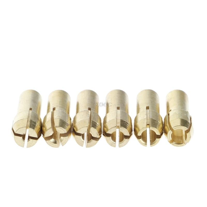 7pcs/lot Dremel Brass Collet 1.0/1.6/2.0/2.4/3.0/3.2 +dremel Check M8*0.75 Fits Dremel Rotary Tools Dremel Accessories A25